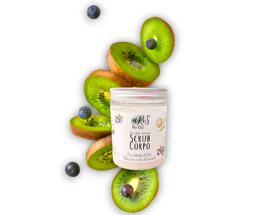 Scrub corpo estratti di kiwi, ribes nero e olio di avocado